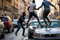 Escono dai centri accoglienza per distruggere la auto degli italiani che li mantengono