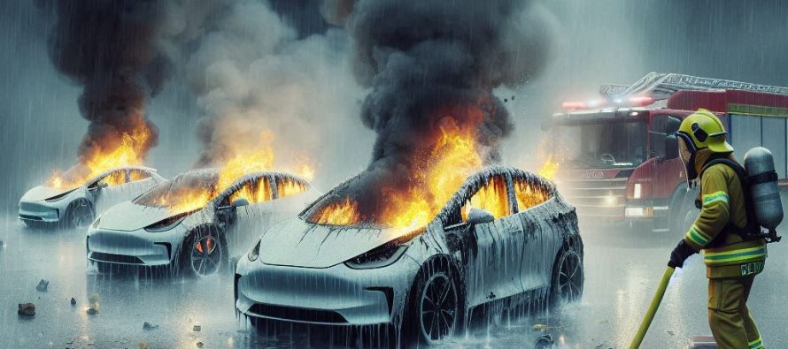 Uragano Milton, auto elettriche in fiamme