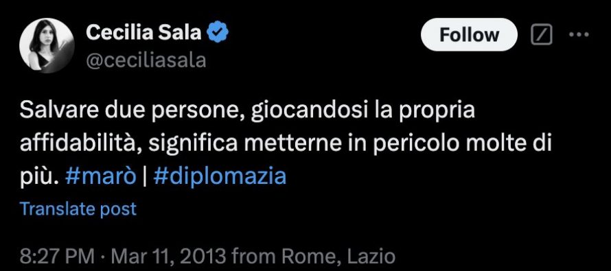 Marò: “Sala ci attaccò ma non ho rancore. Andrei io in cella per liberarla”