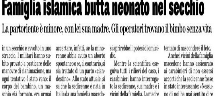 Famiglia islamica butta neonato nella spazzatura: sacrificio in nome di Allah?