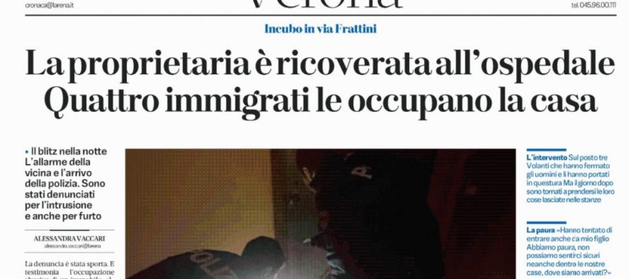 Anziana ricoverata: 4 richiedenti asilo le occupano casa