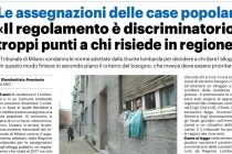 Tribunale boccia legge lombarda: case popolari devono andare solo ai maranza