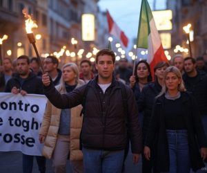 Fiaccolata contro le toghe rosse ad Arezzo che difendono i criminali stranieri