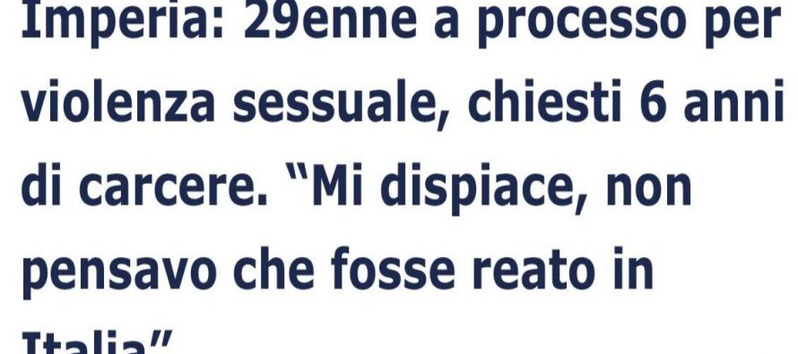 Marocchino stupra ragazza: “Non pensavo fosse reato in Italia”