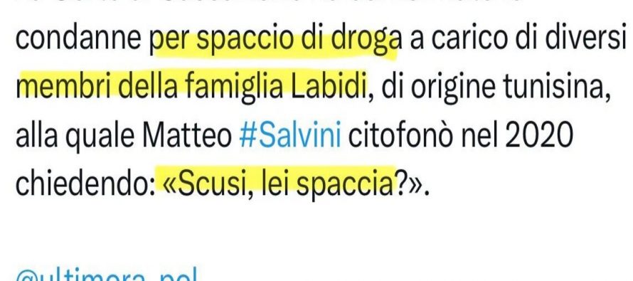 Aveva ragione Salvini: i tunisini erano una famiglia di spacciatori