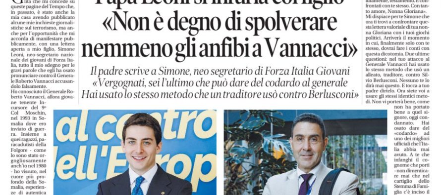 Padre contro il figlio segretario di Forza Italia Giovani: non sei degno di spolverare gli anfibi del generale