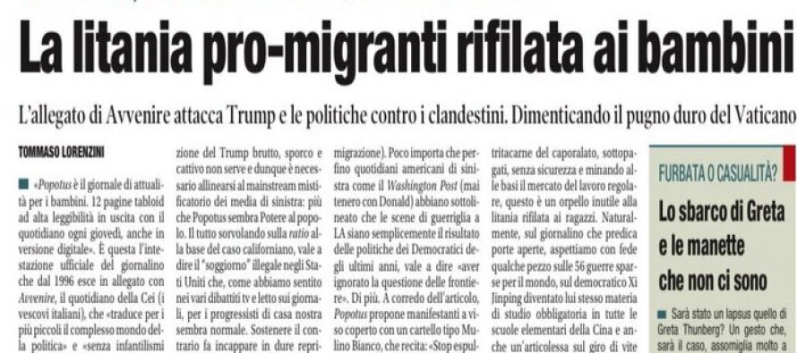 Vescovi istigano i bambini ad accogliere gli invasori migranti