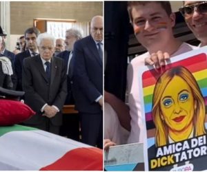 Mentre seppellivano il carabiniere eroe la sinistra sfilava coi gay così – FOTO