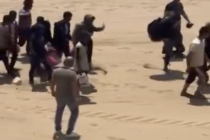 Clandestini sbarcano tra i bagnanti già con le valigie pronte – VIDEO
