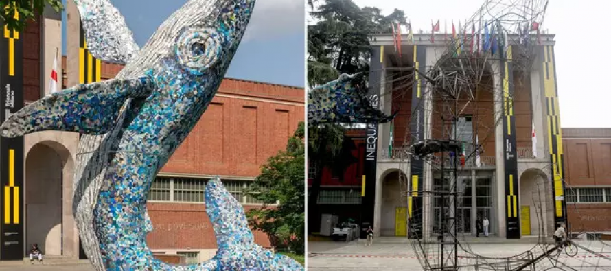 Milano, migrante brucia scultura: la Balena di Allegrucci