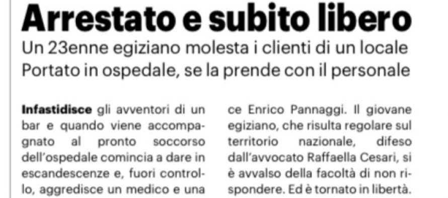 Molesta ragazze e picchia infermiera: libero perché immigrato