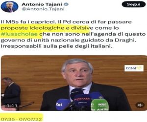 Tajani a elezioni contro Ius Scholae oggi vuole approvare lo Ius Scholae
