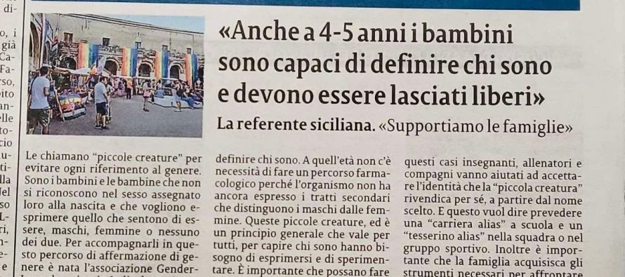 Vogliono cambiare sesso ai bambini di 4 anni, mettere fuorilegge queste orgnizzazione