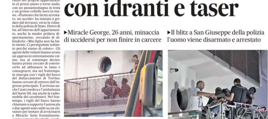 Nigeriano si barrica sul terrazzo: razzista chi mi arresta
