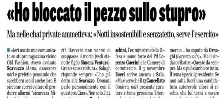 SINISTRA NASCONDE GLI STUPRI A MILANO: BOERI E SALA SMASCHERATI