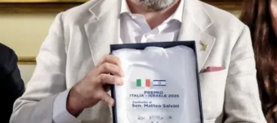 Premio Italia-Israele a Salvini: alla sinistra pro-maranza gli ebrei piacciono solo morti