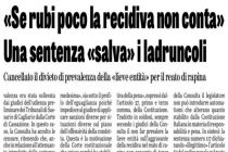 La Consulta legalizza il furto: se rubi spesso non è reato recidivo