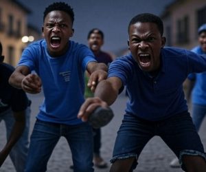 In mutande e armati di pietre danno la caccia a italiani – VIDEO