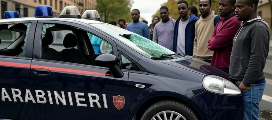 Migranti sfasciano auto carabinieri: italiane dopo anni di scuola come piace a Tajani