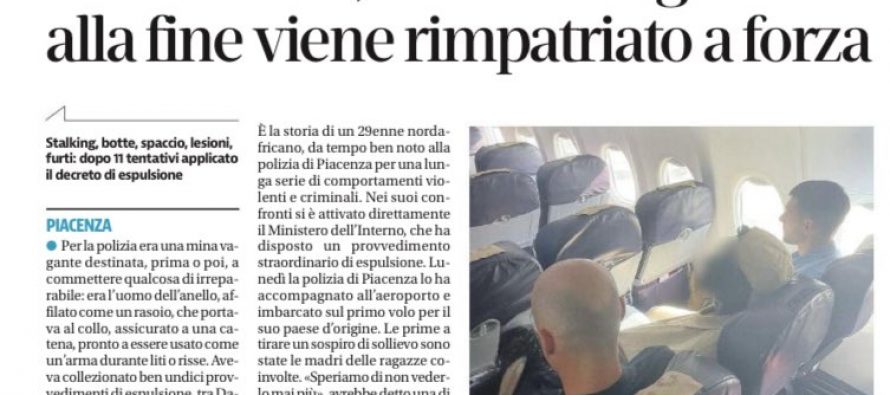Espulso dopo 11 tentativi l’islamico che aveva 5 schiave italiane