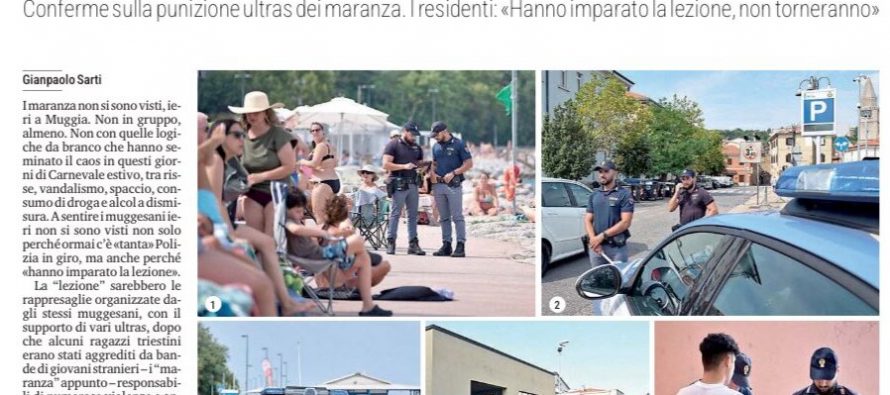 Ronde Articolo52 cacciano i maranza da Muggia: “Hanno imparato la lezione, non torneranno più”