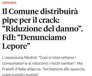 Bologna, dopo la carne di animali torturati il PD distribuisce pipe per il crack