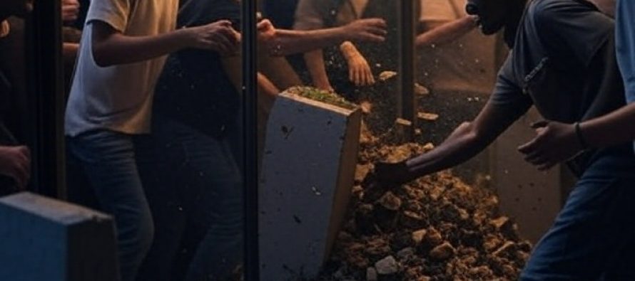 Immigrato distrugge locale, clienti barricati all’interno – VIDEO