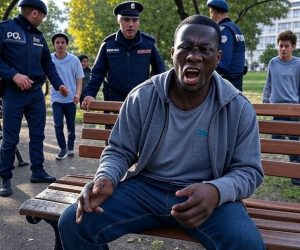 Molesta bambini e passanti: picchia poliziotti che lo fermano