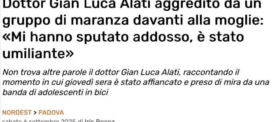 Medico aggredito da piccoli africani davanti alla moglie: «Mi hanno sputato addosso, è stato umiliante»
