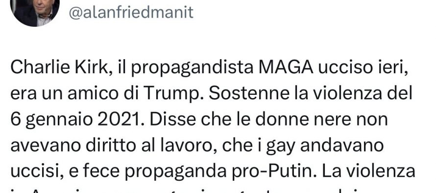 I progressisti hanno perso e per questo vogliono ucciderci