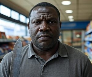Nigeriano Armato di Roncola Terrorizza Clienti di un Supermercato