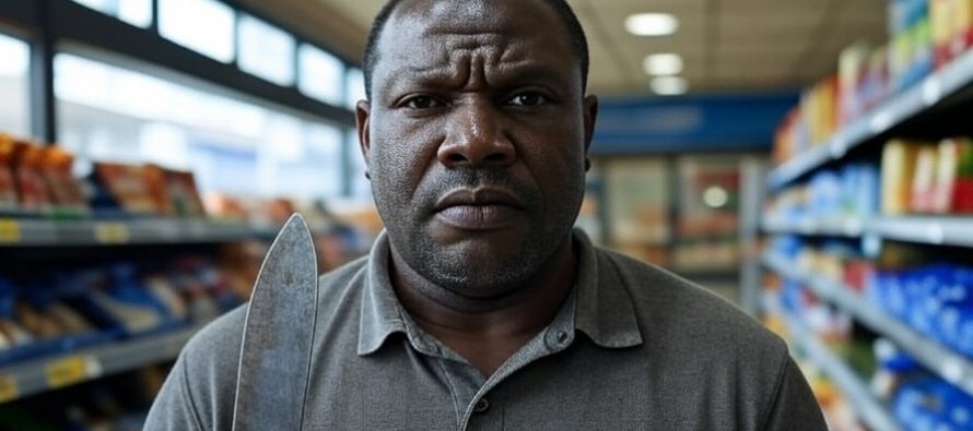 Nigeriano Armato di Roncola Terrorizza Clienti di un Supermercato