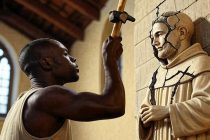 Distrugge statua di San Francesco in chiesa e urla contro la Croce