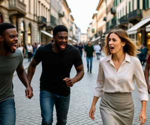 Donna picchiata per strada da africano a Parma – VIDEO