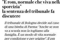 Palmoli, toghe non tolgono bambini ari rom: “È ROM, NORMALE CHE VIVA NELLA SPORCIZIA”