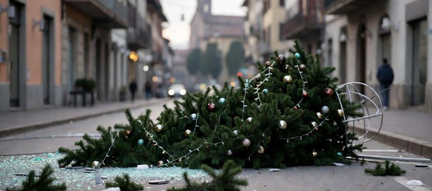 Maranza padroni della città. “Distrutto albero di Natale a Mantova”