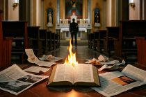 Entrano in chiesa e bruciano il Vangelo: “Attacco ai cristiani”