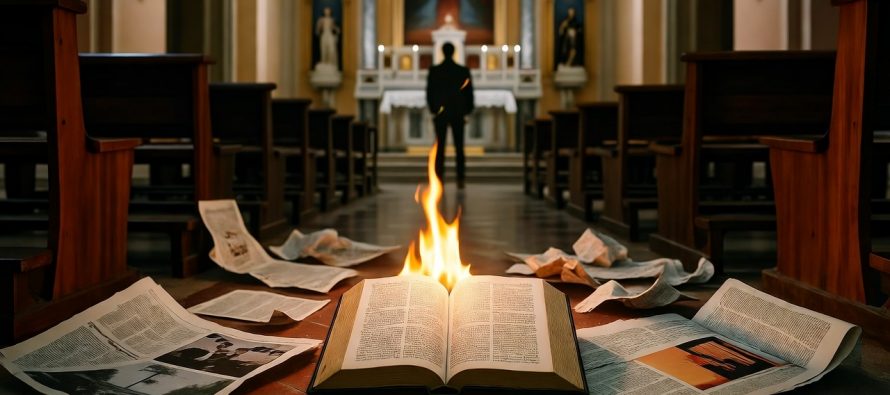 Entrano in chiesa e bruciano il Vangelo: “Attacco ai cristiani”
