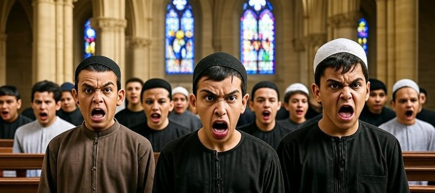 Piccoli islamici irrompono in chiesa al grido “Allah Akbar”
