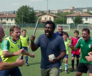 Follia a una partita di calcio tra Pulcini, immigrato prende a sassate l’arbitro