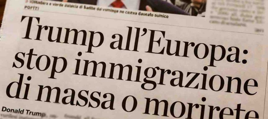 Trump all’Europa: stop immigrazione o fine vostra civiltà