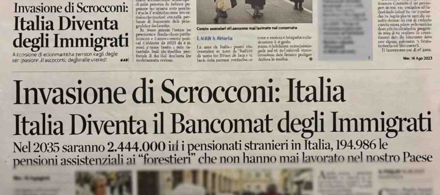 Italia Bancomat degli Immigrati: 1 su 3 vive di sussidi, 200mila in pensione e mai lavorato