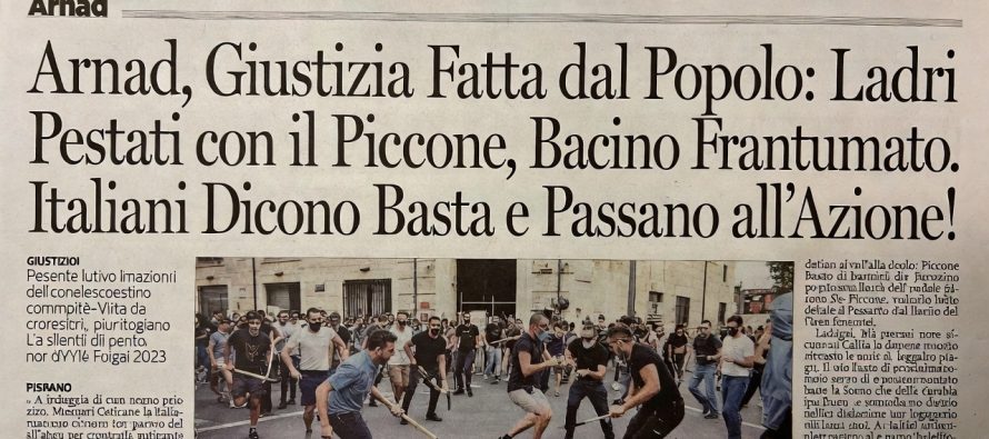 Intero paesino insegue ladri stranieri e li punisce a picconate