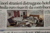 Minori stranieri distruggono l’hotel che li ospita: italiani costretti a risarcire