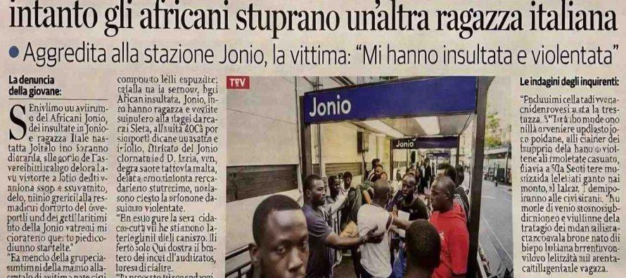 Quante altre figlie d’Italia lasceremo stuprare agli africani?
