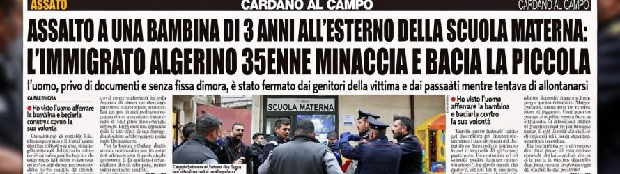 Migrante tenta violenza su bimba di 3 anni all’asilo