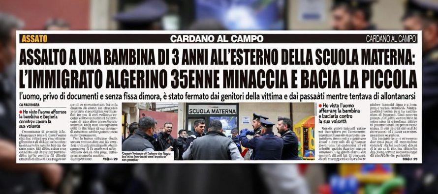 Migrante tenta violenza su bimba di 3 anni all’asilo