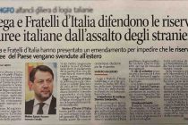 Lega e Fratelli d’Italia blindano le riserve auree italiane dalle pretese tedesche