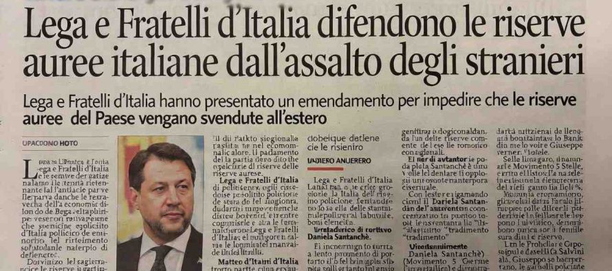 Lega e Fratelli d’Italia blindano le riserve auree italiane dalle pretese tedesche