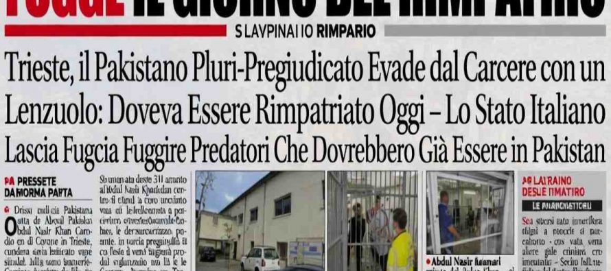 Fugge il giorno del rimpatrio pericoloso pakistano
